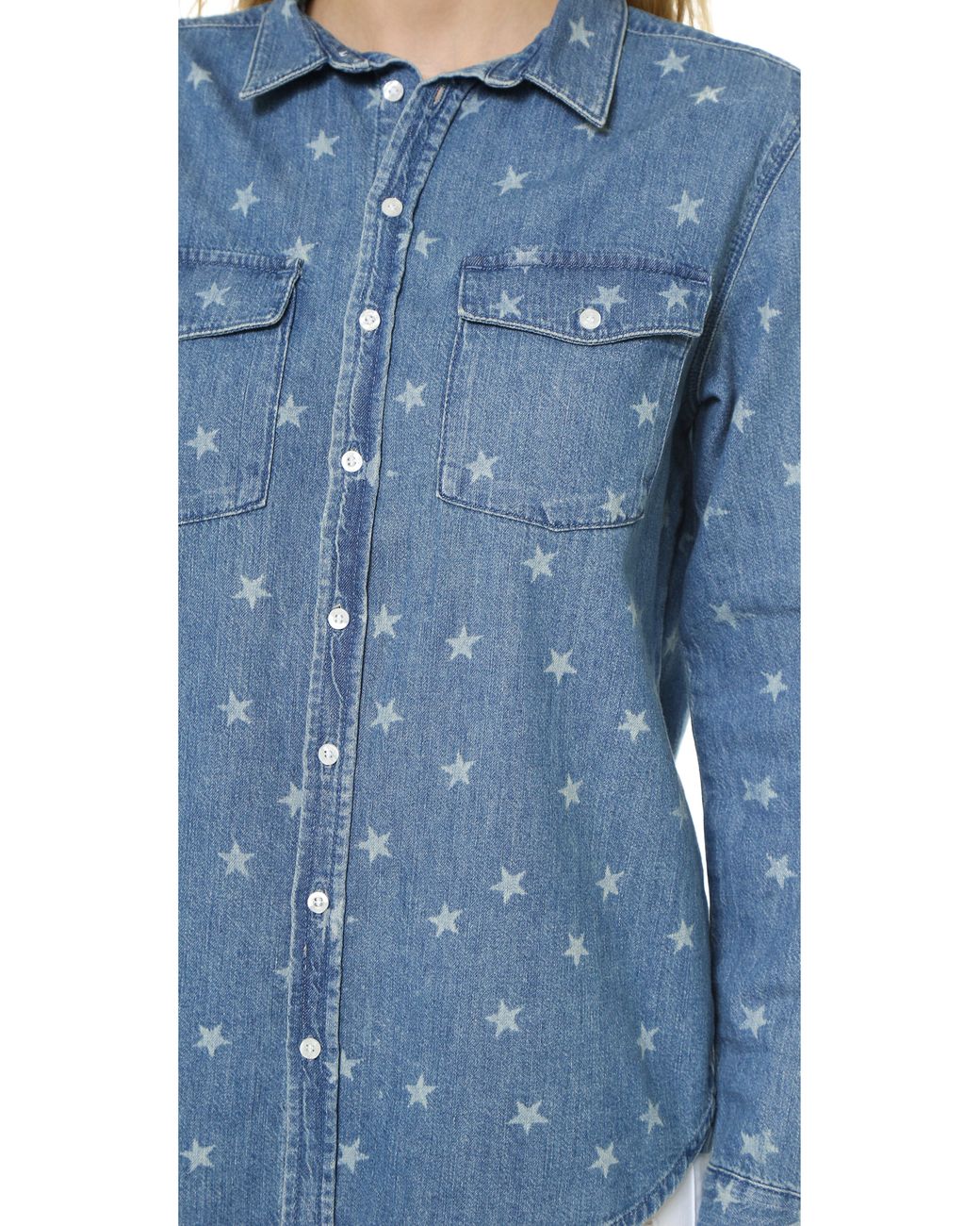 Zoe Karssen Star Chambray Buttondown Shirt - Denim Blue | Lyst
