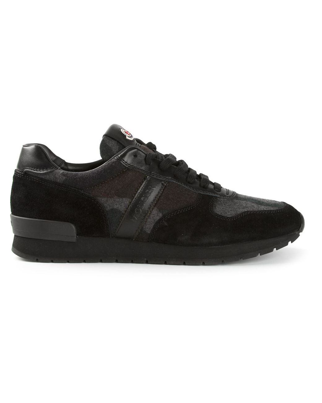 Moncler Contrast Camouflage Trainers in Black for Men | Lyst UK