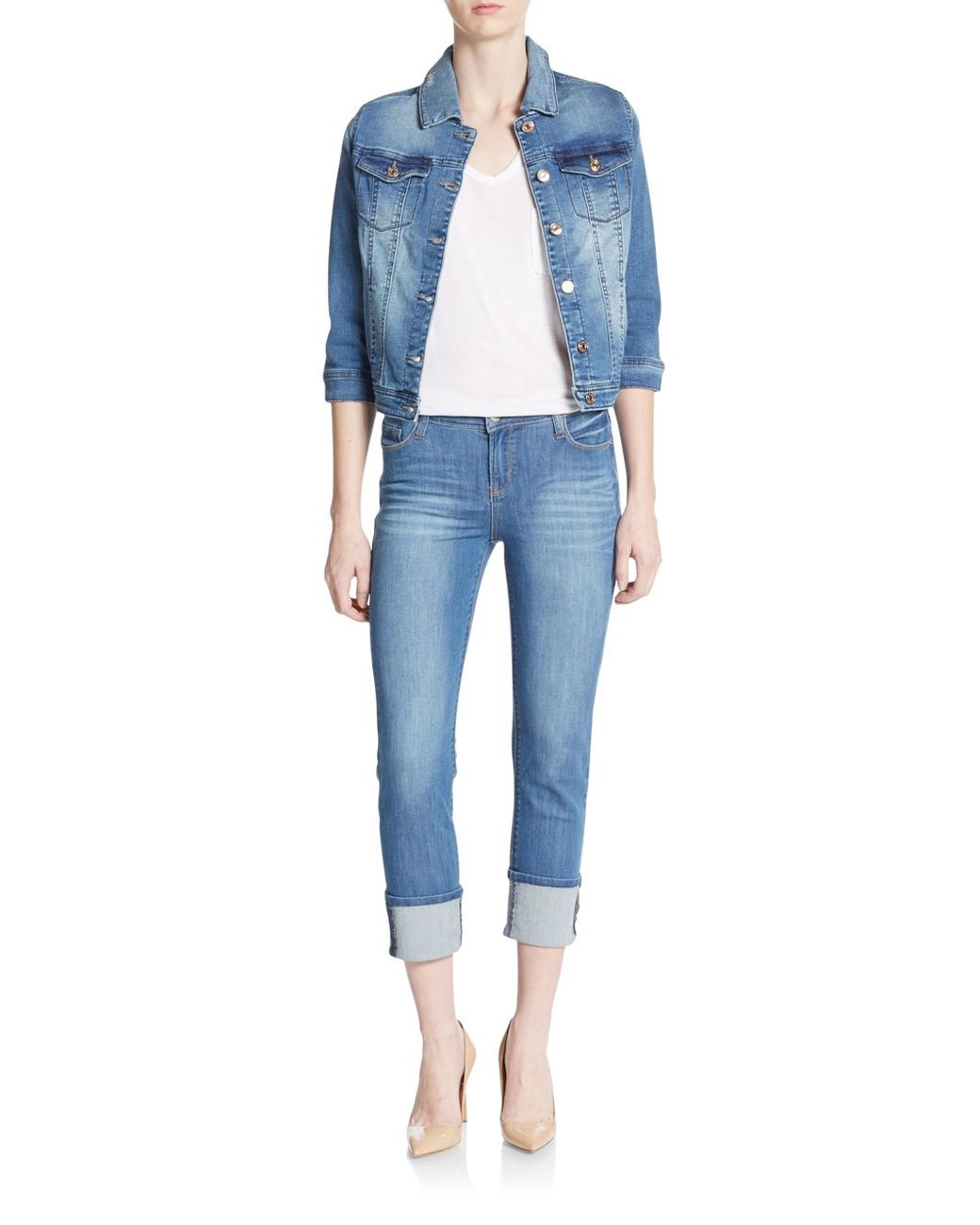 Three-quarter Sleeve Denim Jacket 