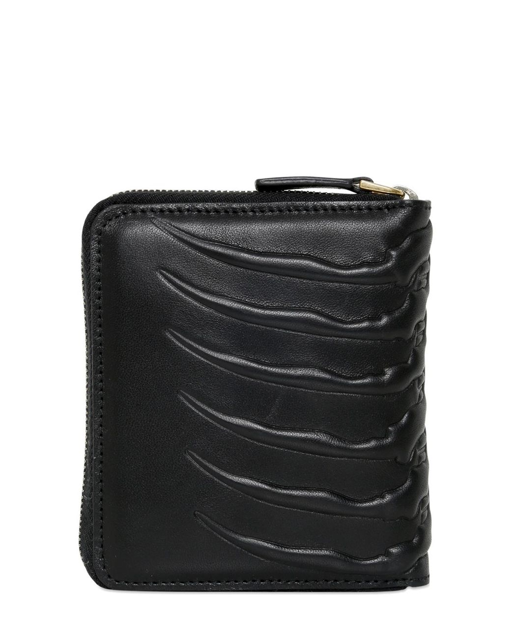Alexander McQueen Rib Cage Zip Leather Wallet in Black for Men Lyst