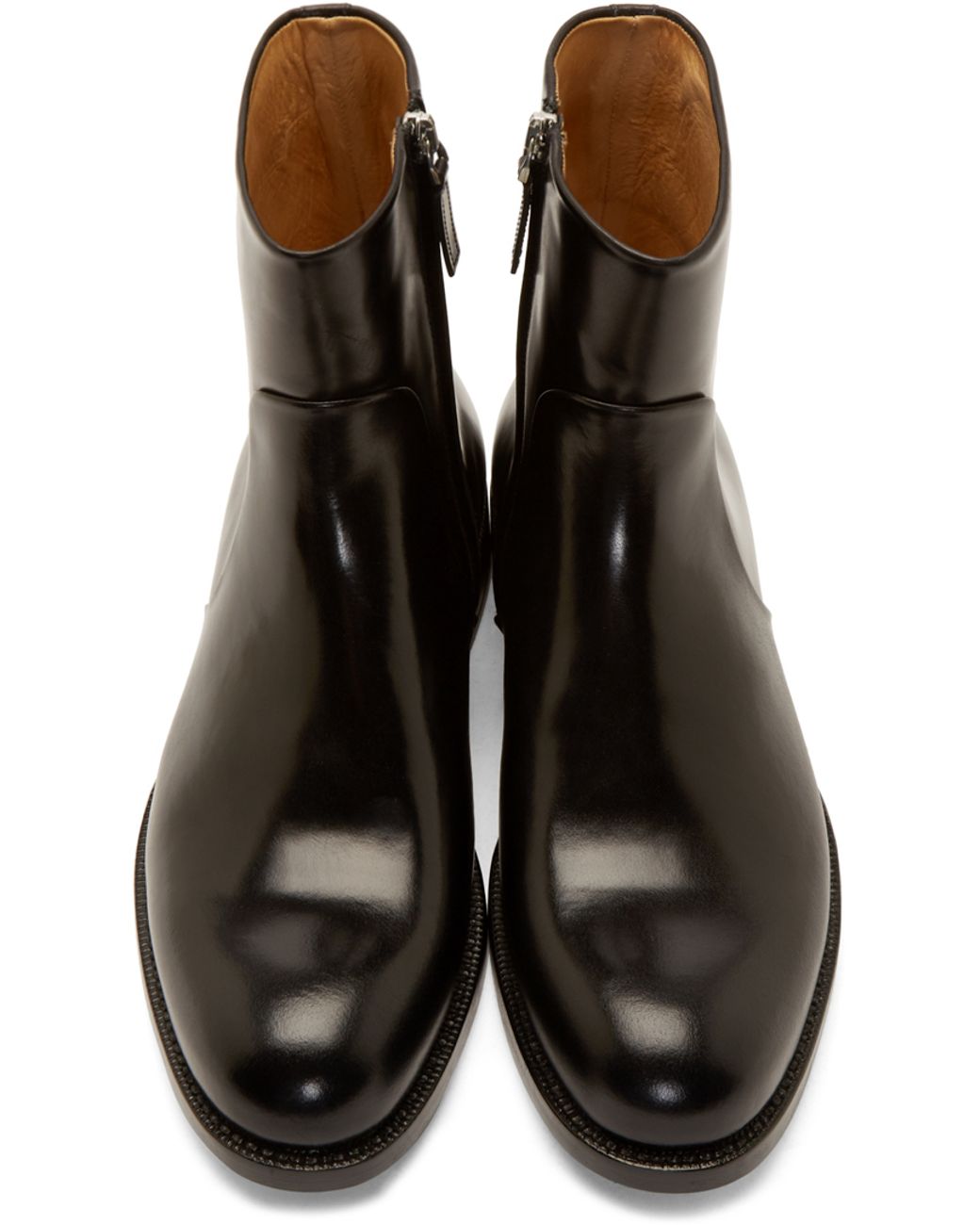 Jil Sander Black Leather Zip-up Boots for Men | Lyst