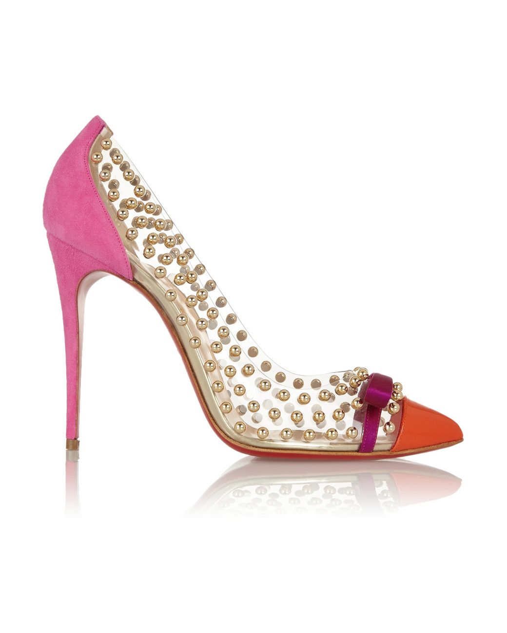 Christian Louboutin Bille Et Boule 100 Studded Pvc And Suede Pumps in ...