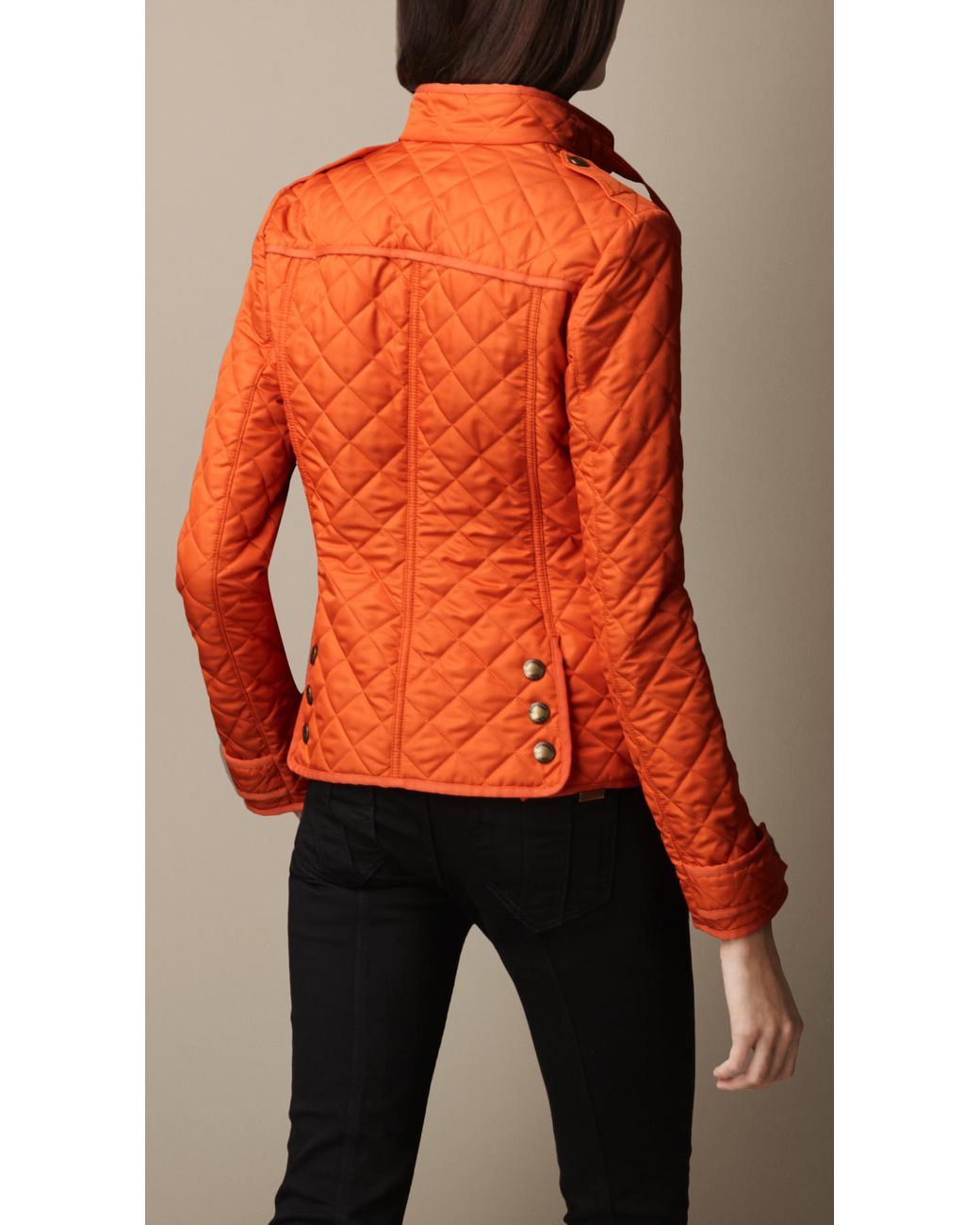 Burberry Heritage Quilted Jacket in Orange | Lyst