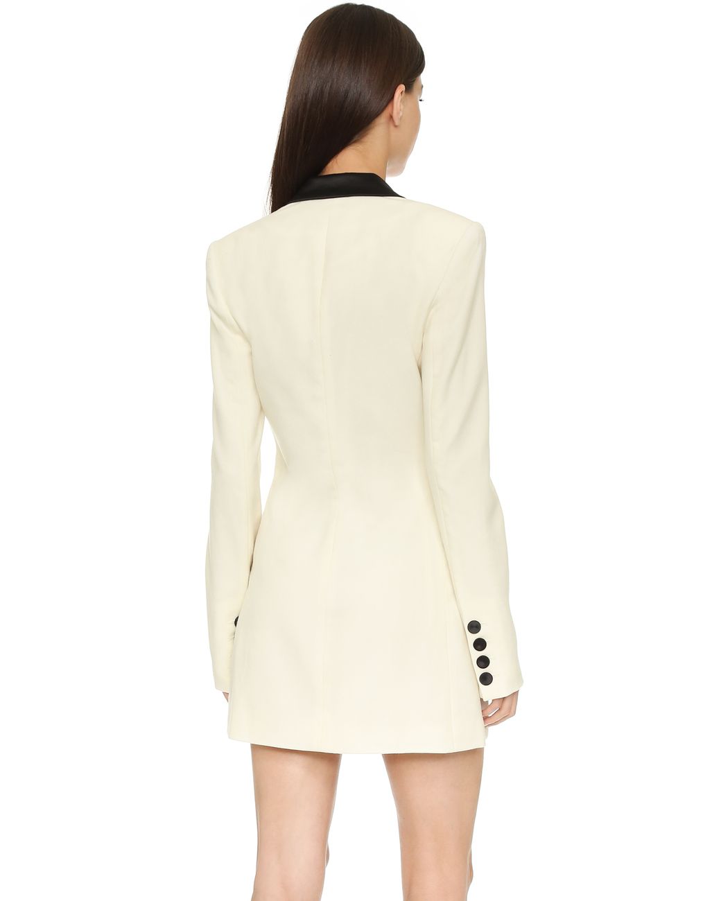 Rachel Zoe Satin Tuxedo Dress in Ivory 