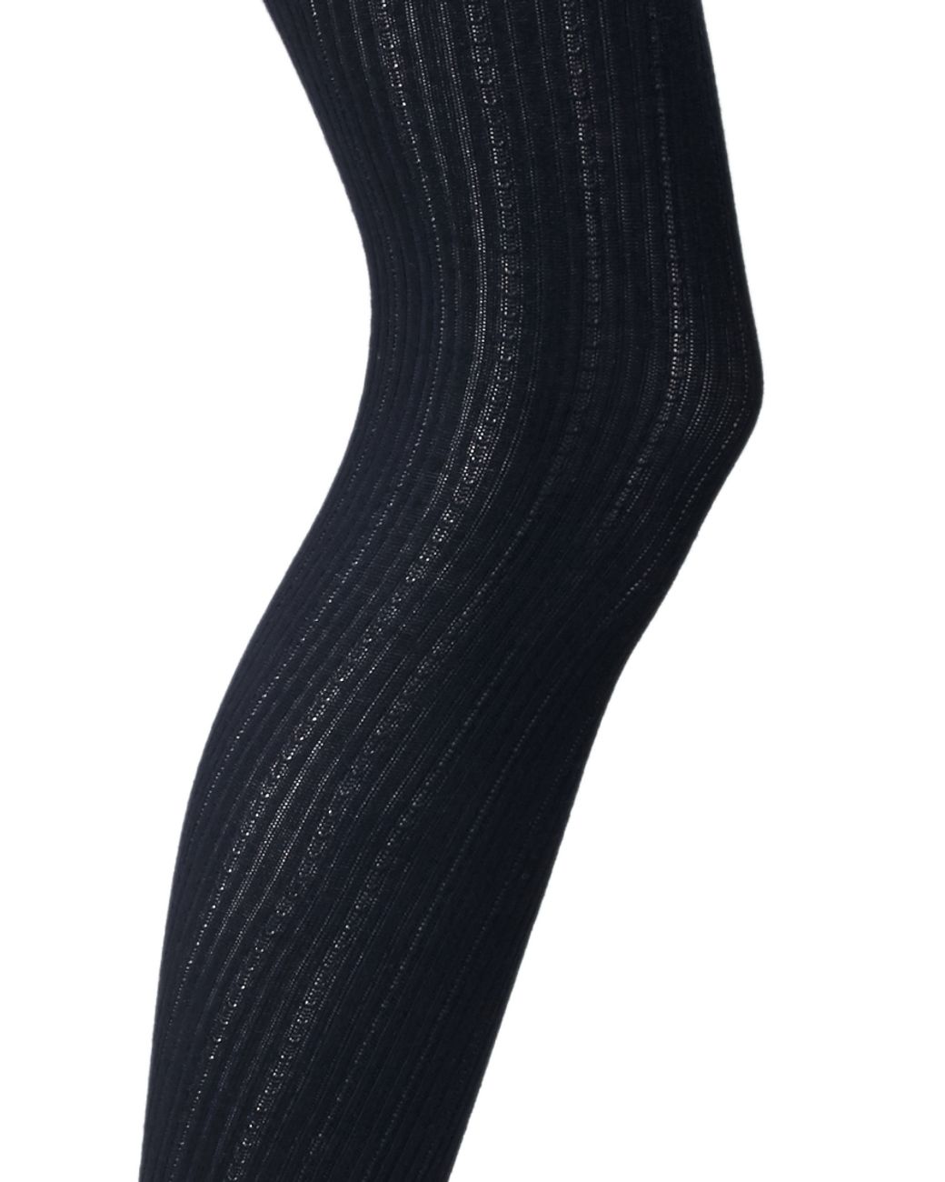 Thick-ribbed Knit Tights in Navy (Blue 