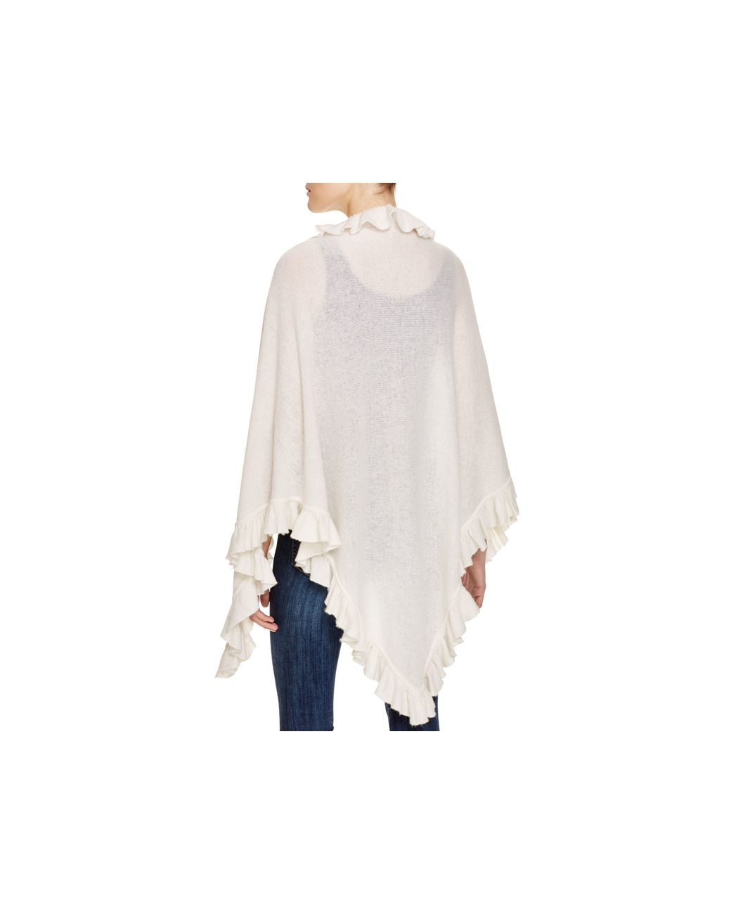 Minnie Rose Cashmere Ruffle Wrap in 
