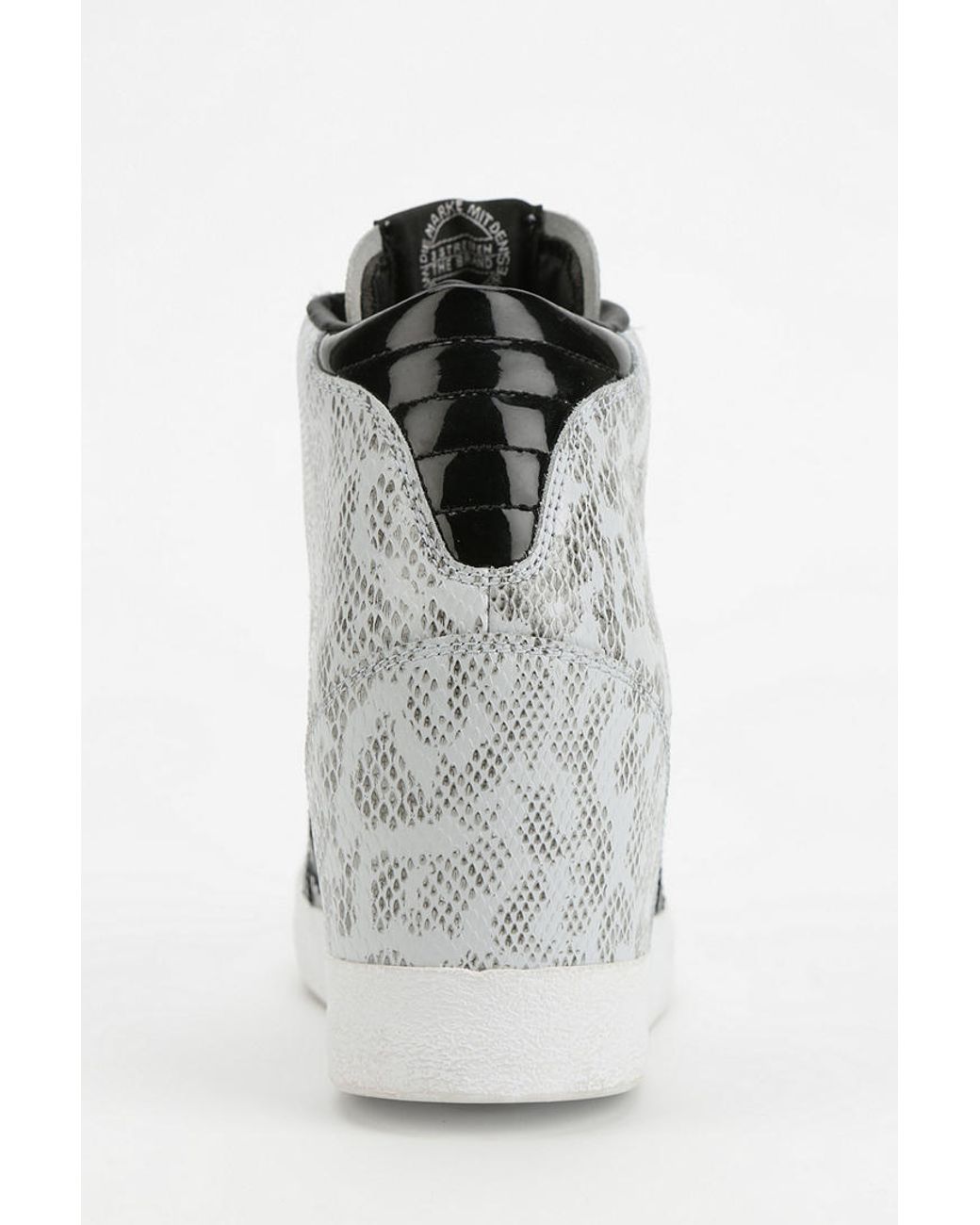 adidas Basket Snakeskin Hidden Wedge Hightop Sneaker in White | Lyst