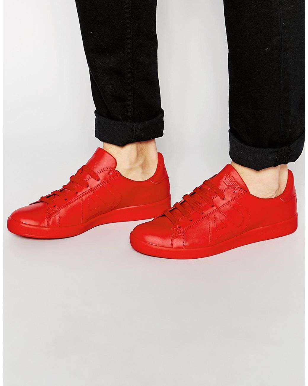 red armani trainers