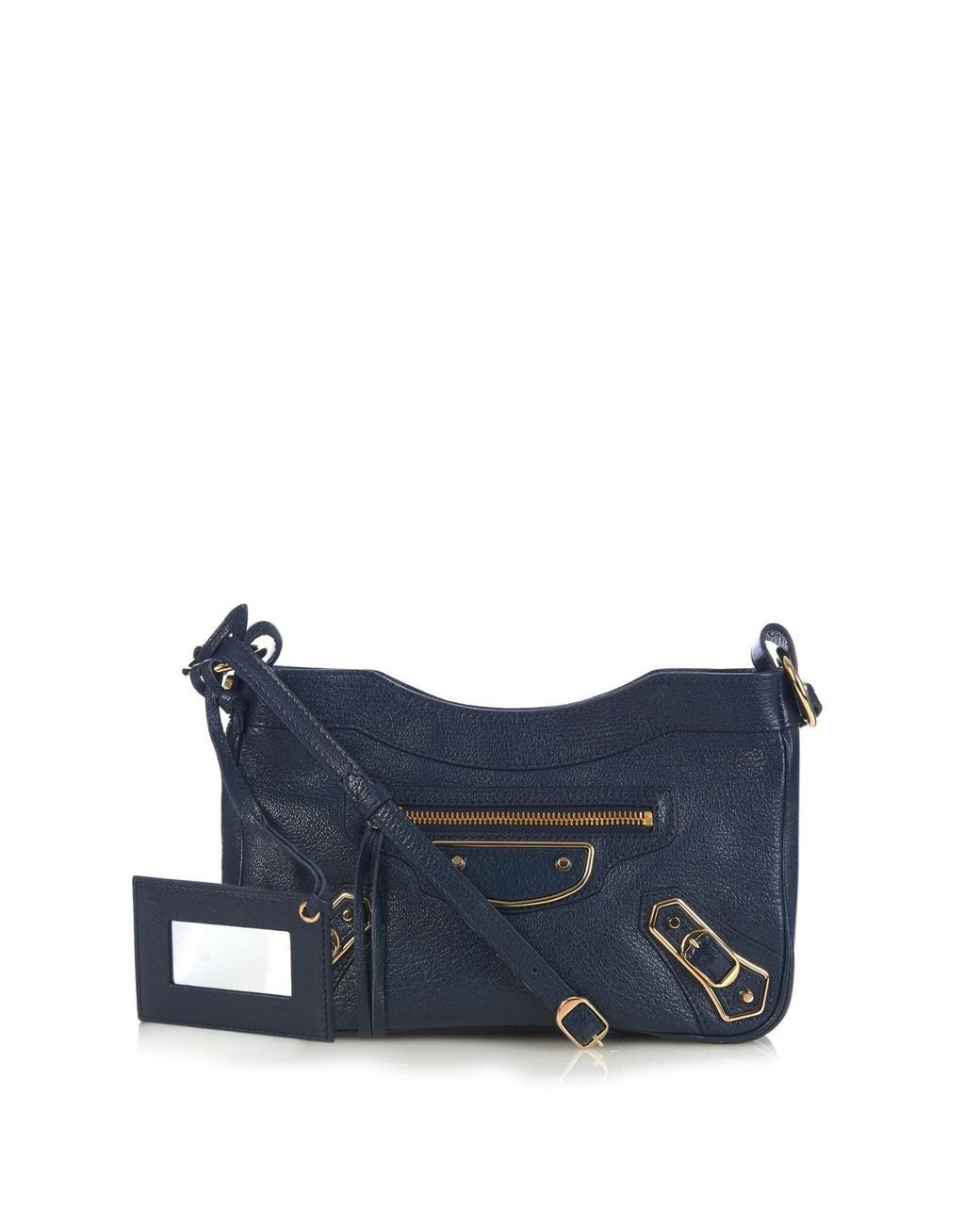 Balenciaga Metallic-Edge Hip Cross-Body Bag in Blue | Lyst