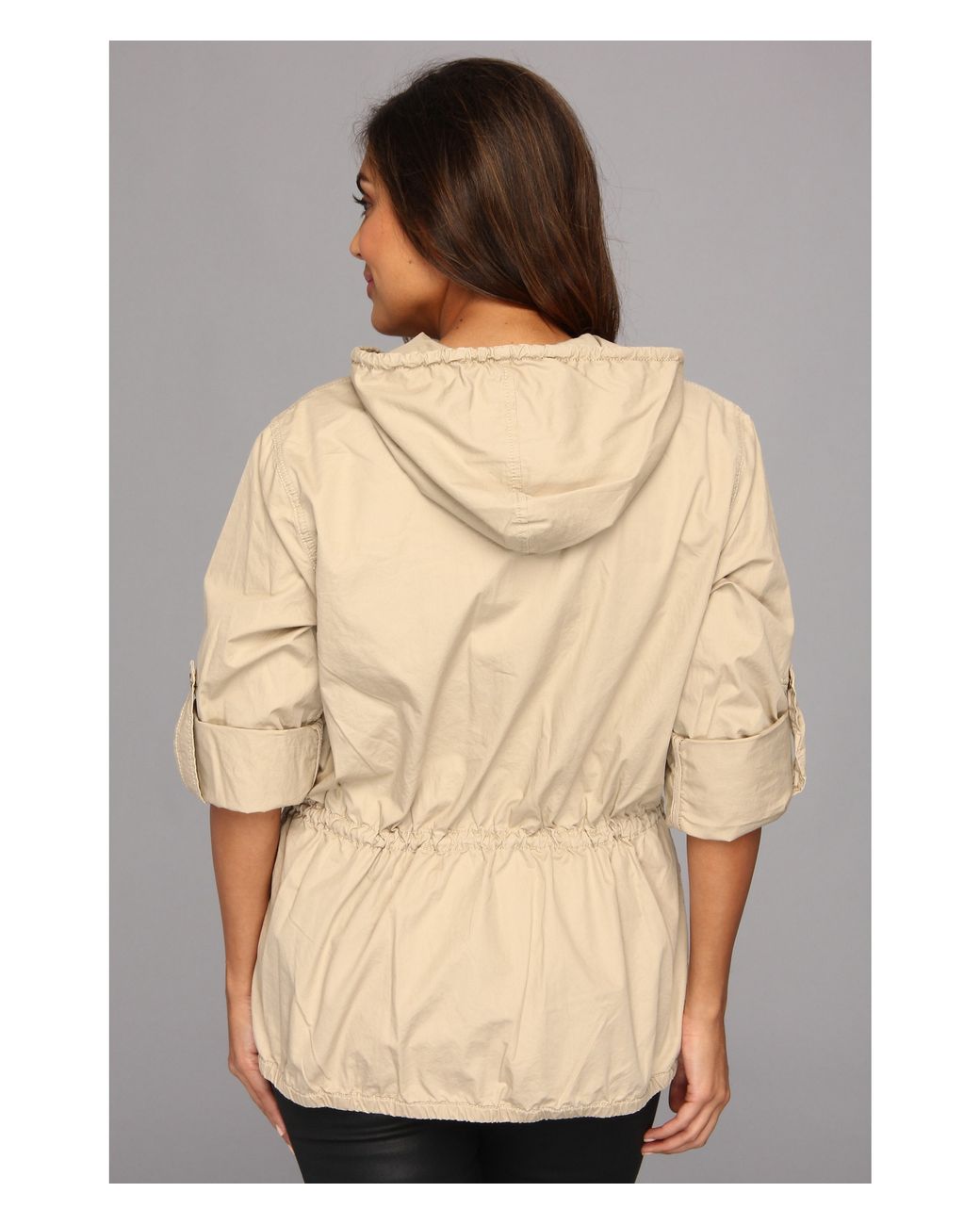 Twill anorak jacket plus size sales