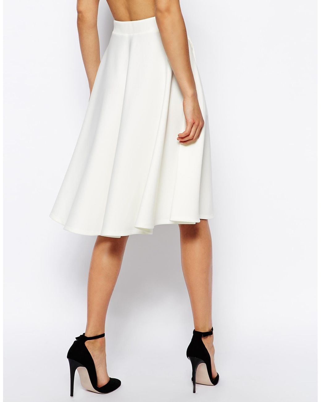 Plus Size Printed Scuba Pleated Skirt - Black/white