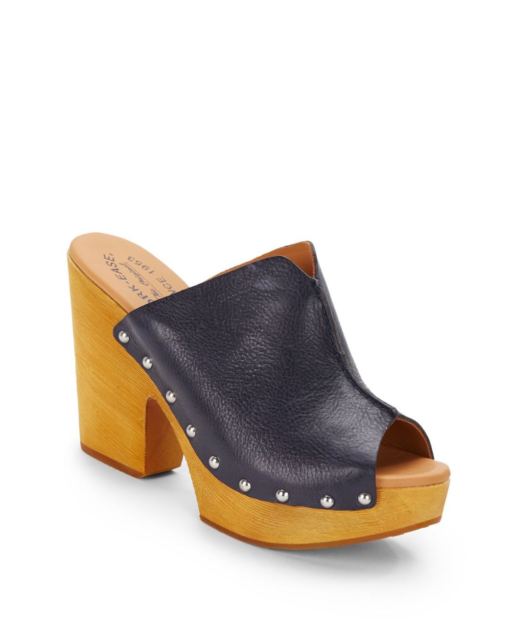 Kork Ease Deanna Studded Open toe Leather Mules in Blue Lyst