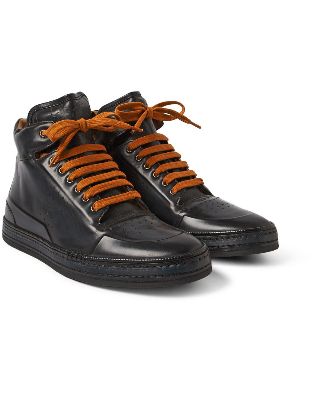 Berluti Playtime Leather High Top Sneakers in Blue for Men  display picture 2