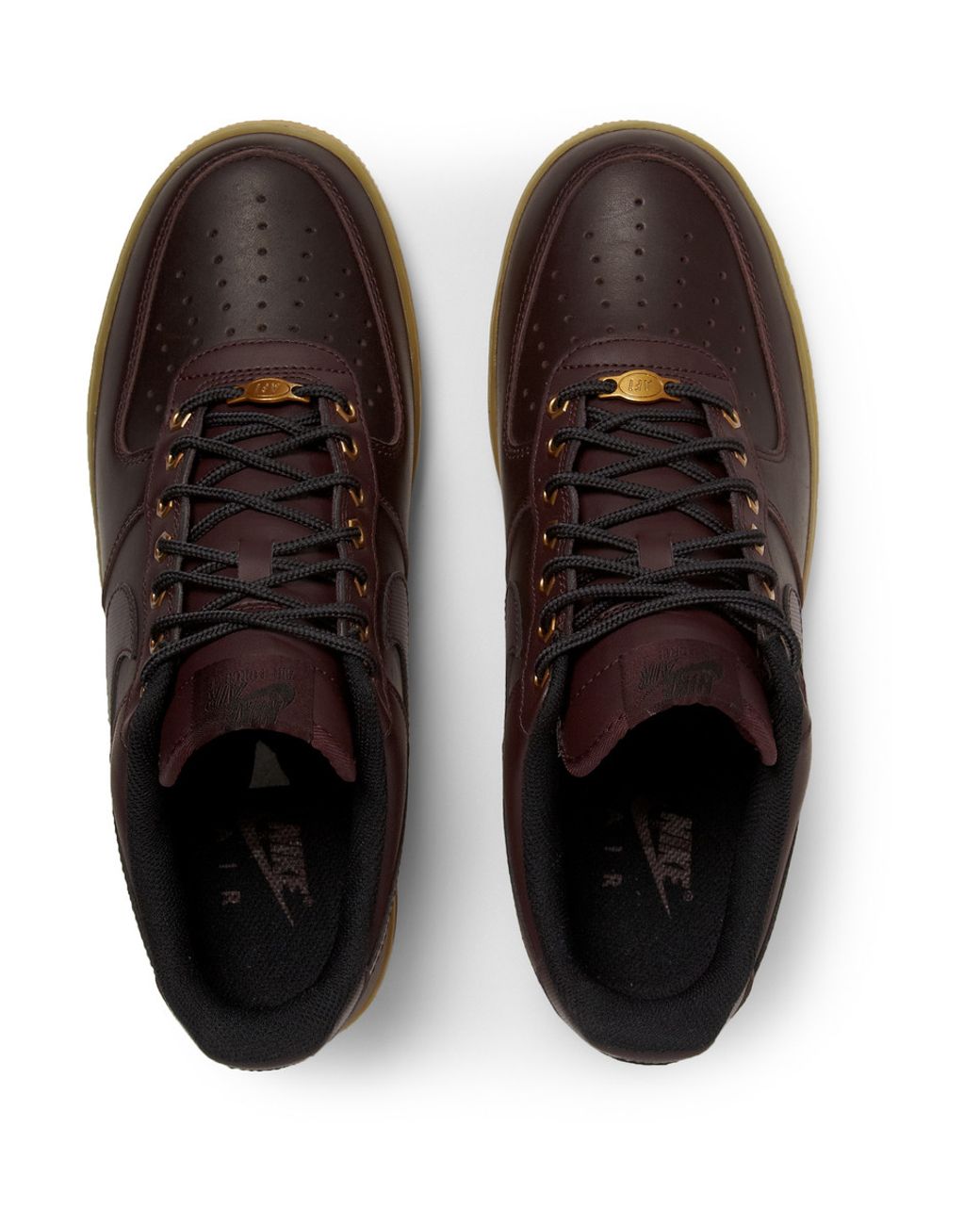 Nike Air Force 1 Leather Sneakers in Red (Brown) for Men | Lyst