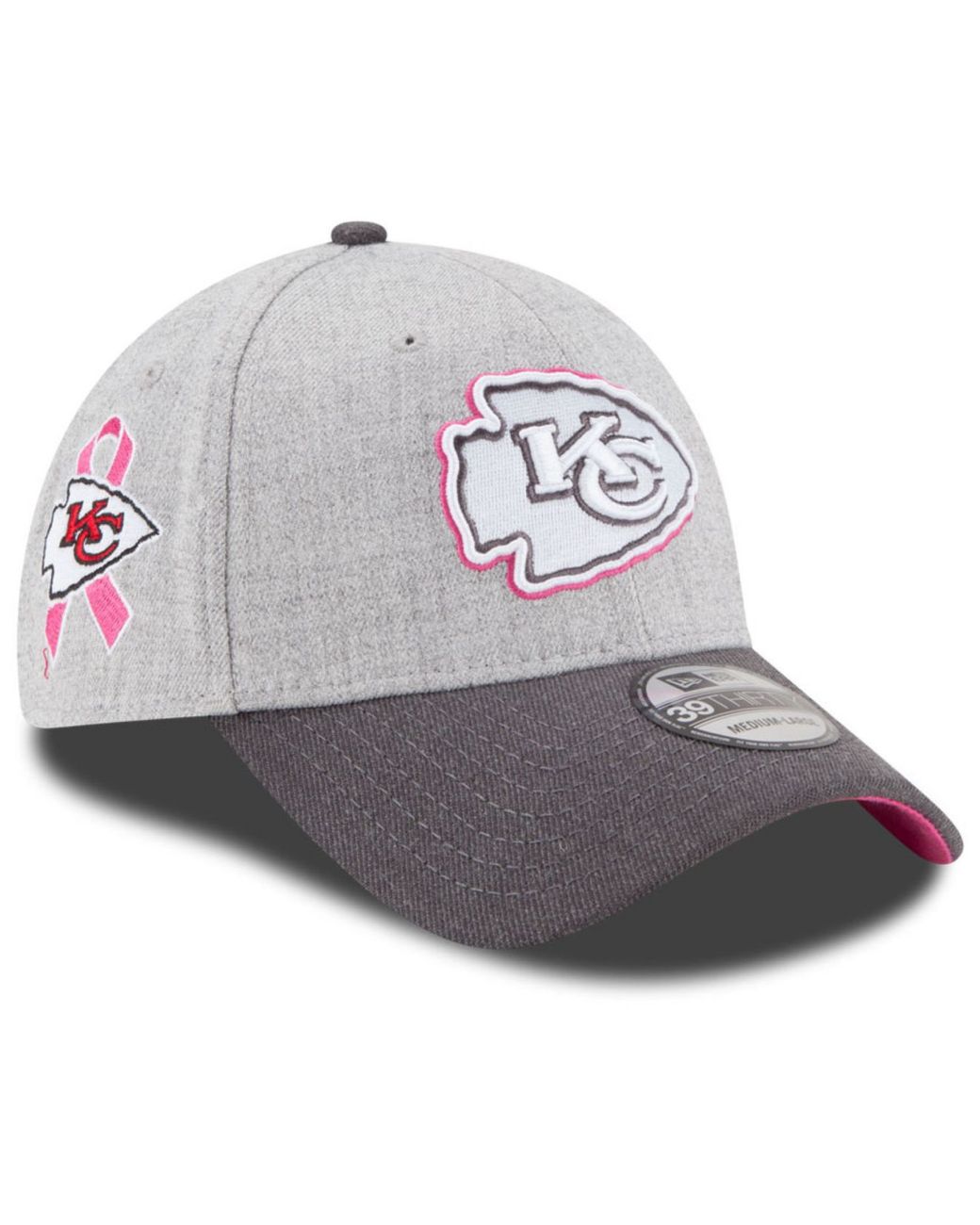 KTZ Kansas City Chiefs Breast Cancer Awareness 39thirty Cap in Gray