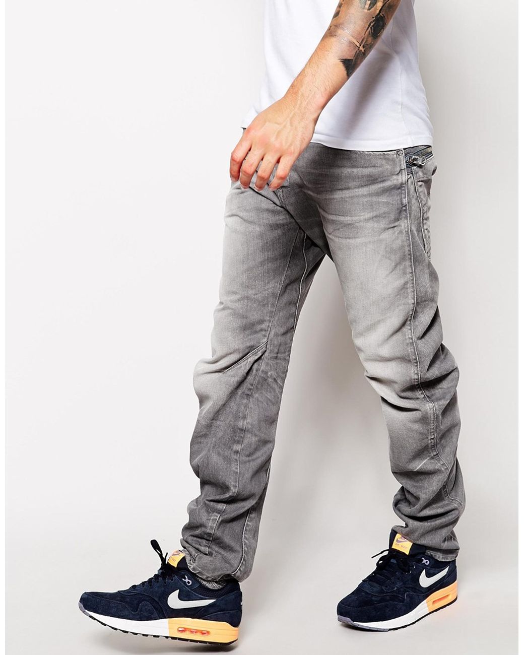 G Star RAW G Star Jeans New Riley 3d Loose Tapered Gray Light Aged
