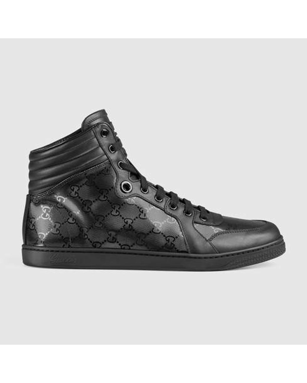 Gucci Gg Imprimé High-top Sneaker in Black for Men | Lyst