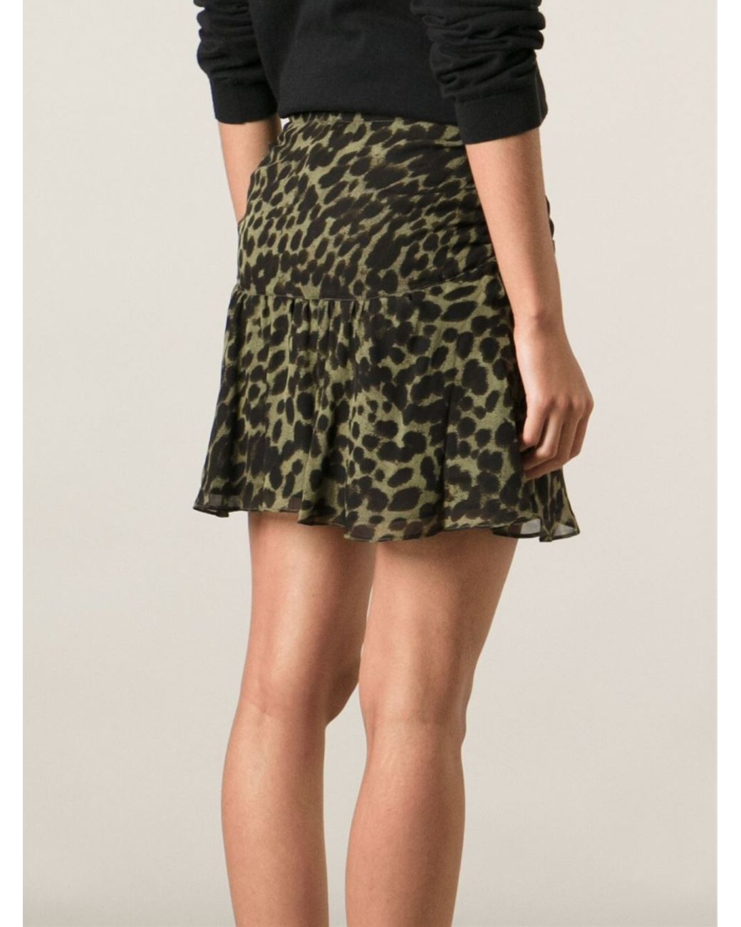 Isabel Print Rushed Skirt in Green | Lyst