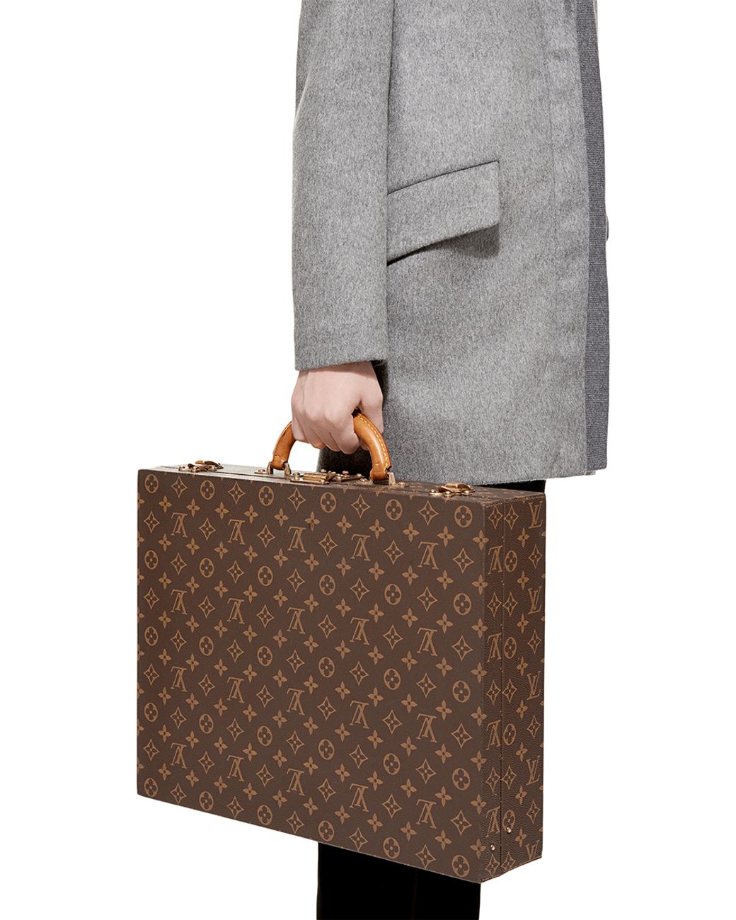 Old Serviette Fermoir Briefcase Hand Bag(Brown)