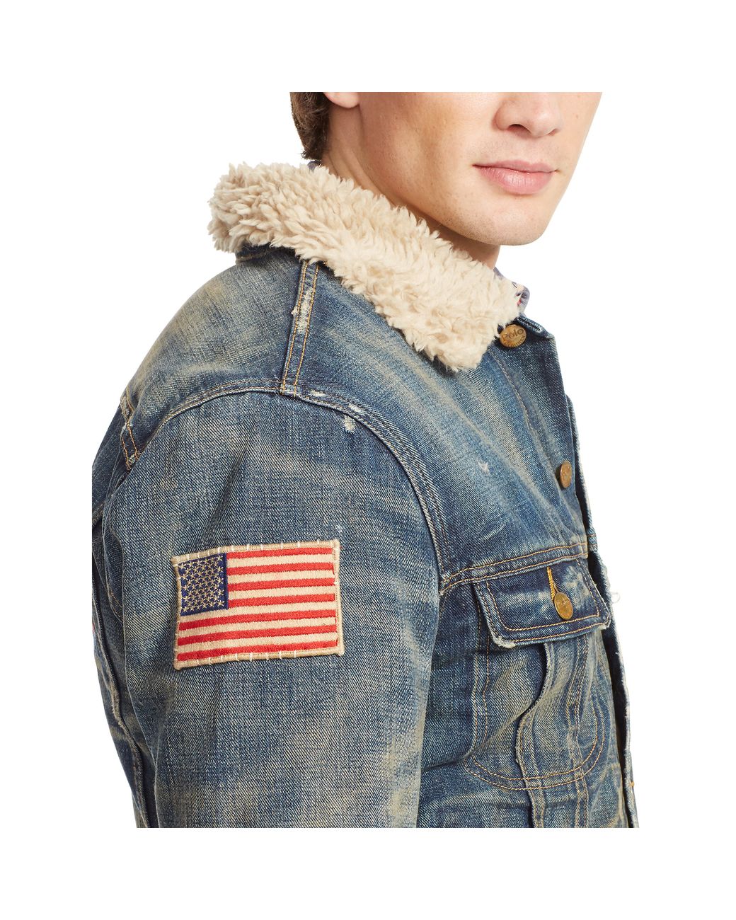 Ralph lauren jeans sales jacket with fur collar