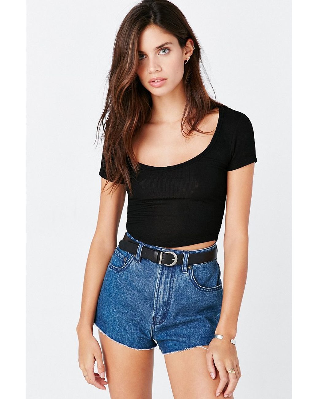 BDG Super High rise Cheeky Denim Short in Blue Lyst Canada