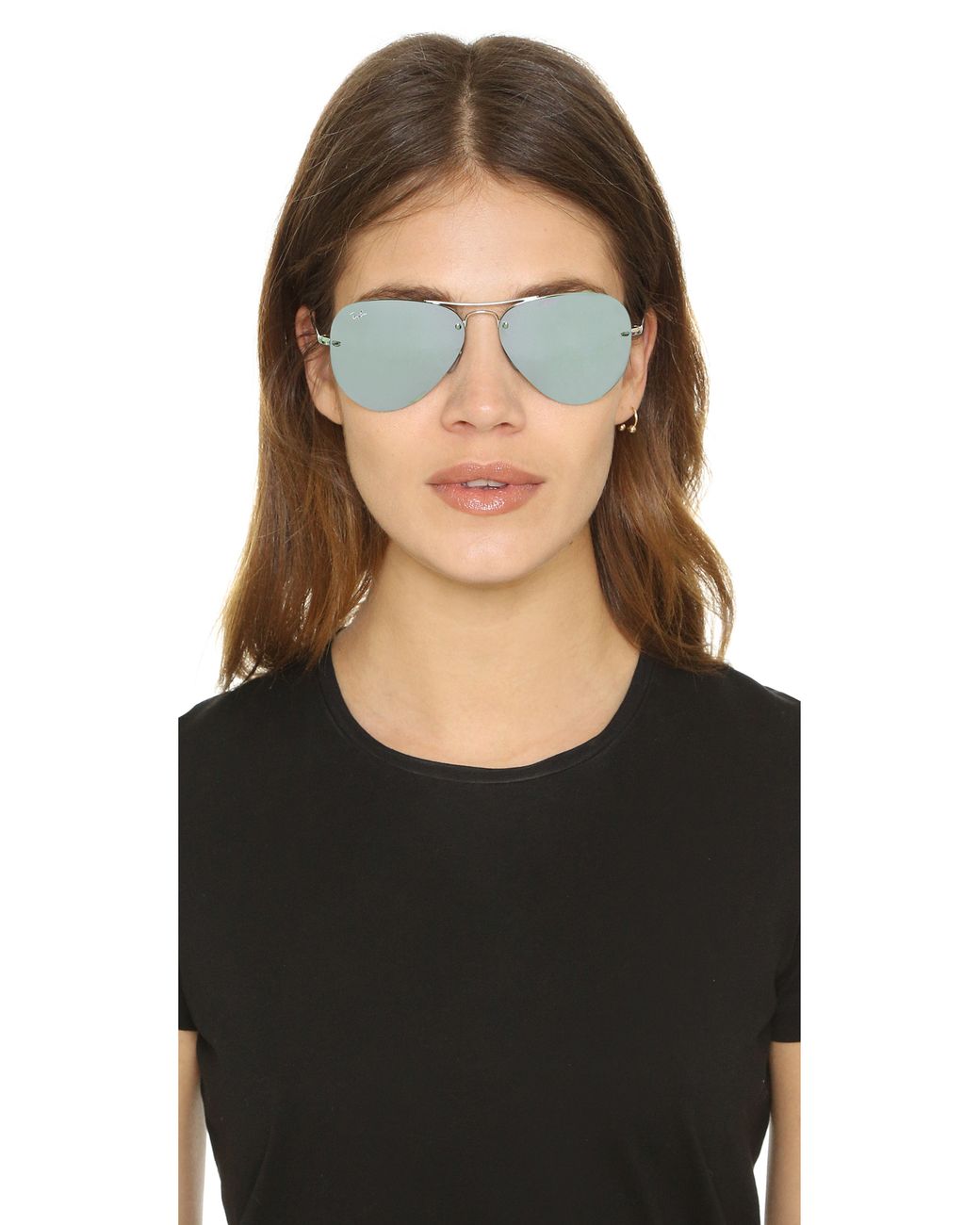Ray-Ban Highstreet Mirrored Aviator Sunglasses in Black | Lyst