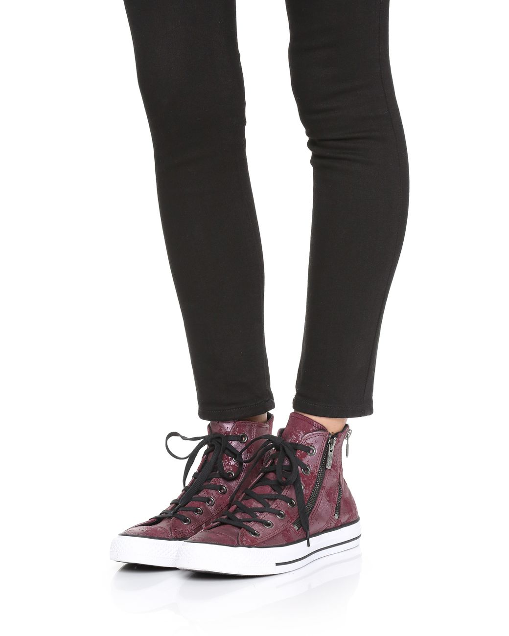 black zip high tops