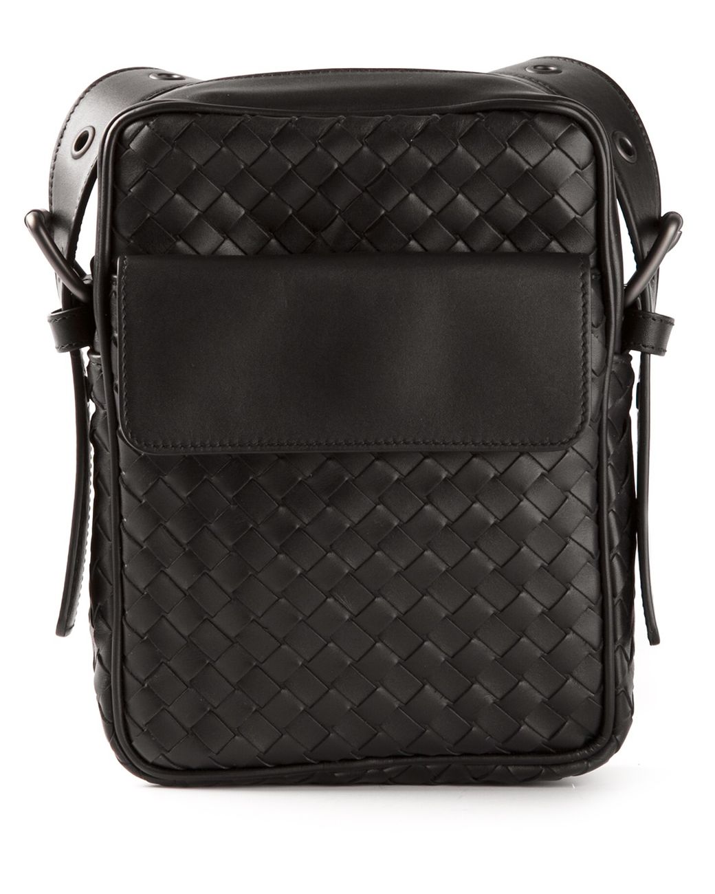 Bottega Woven Small Messenger Bag in Black for Men Lyst