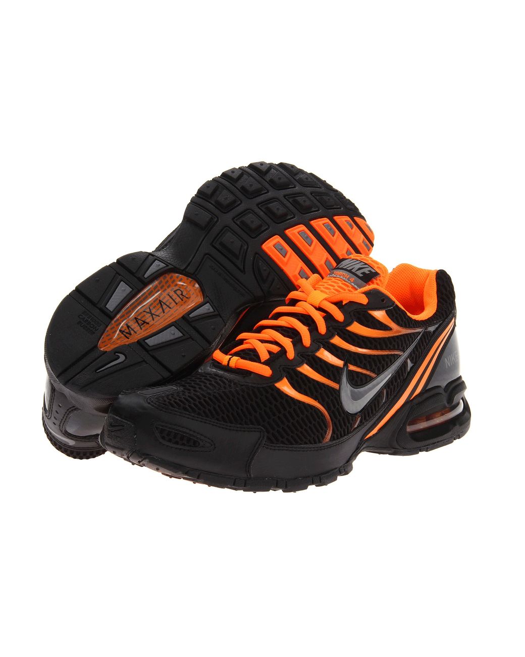 nike men's sneakers black and orange