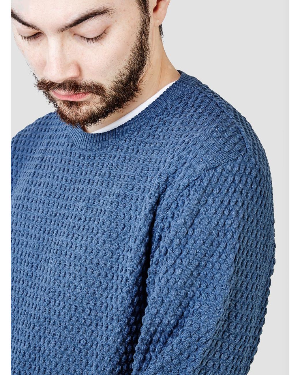 G.R.P Cotton Bubble Knit Jumper Blue 