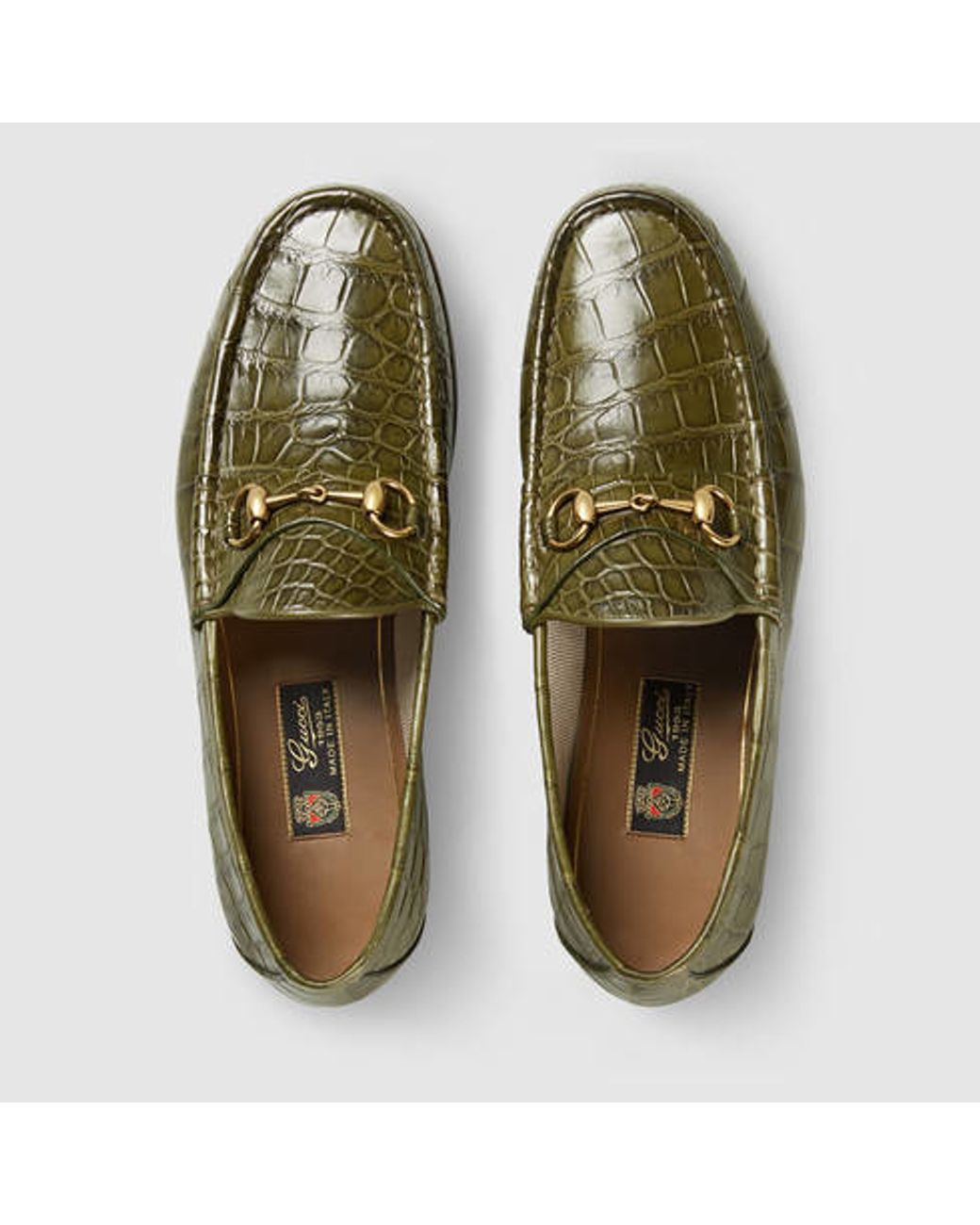 Gucci 1953 Horsebit Crocodile Loafer in Green for Men | Lyst