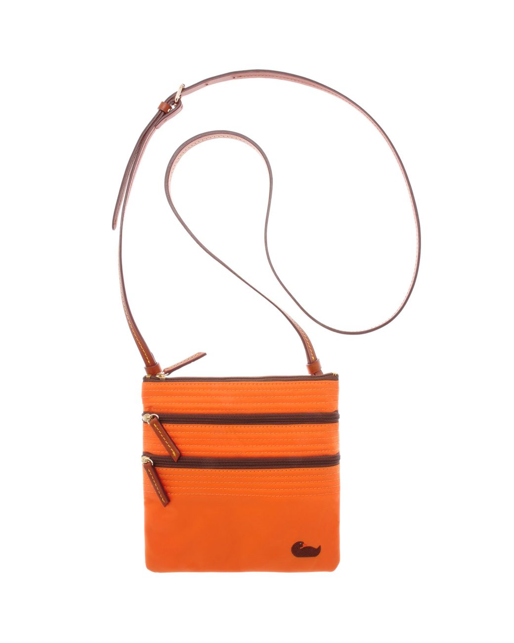 Dooney & Bourke Nylon Triple Zip Crossbody Bag in Orange