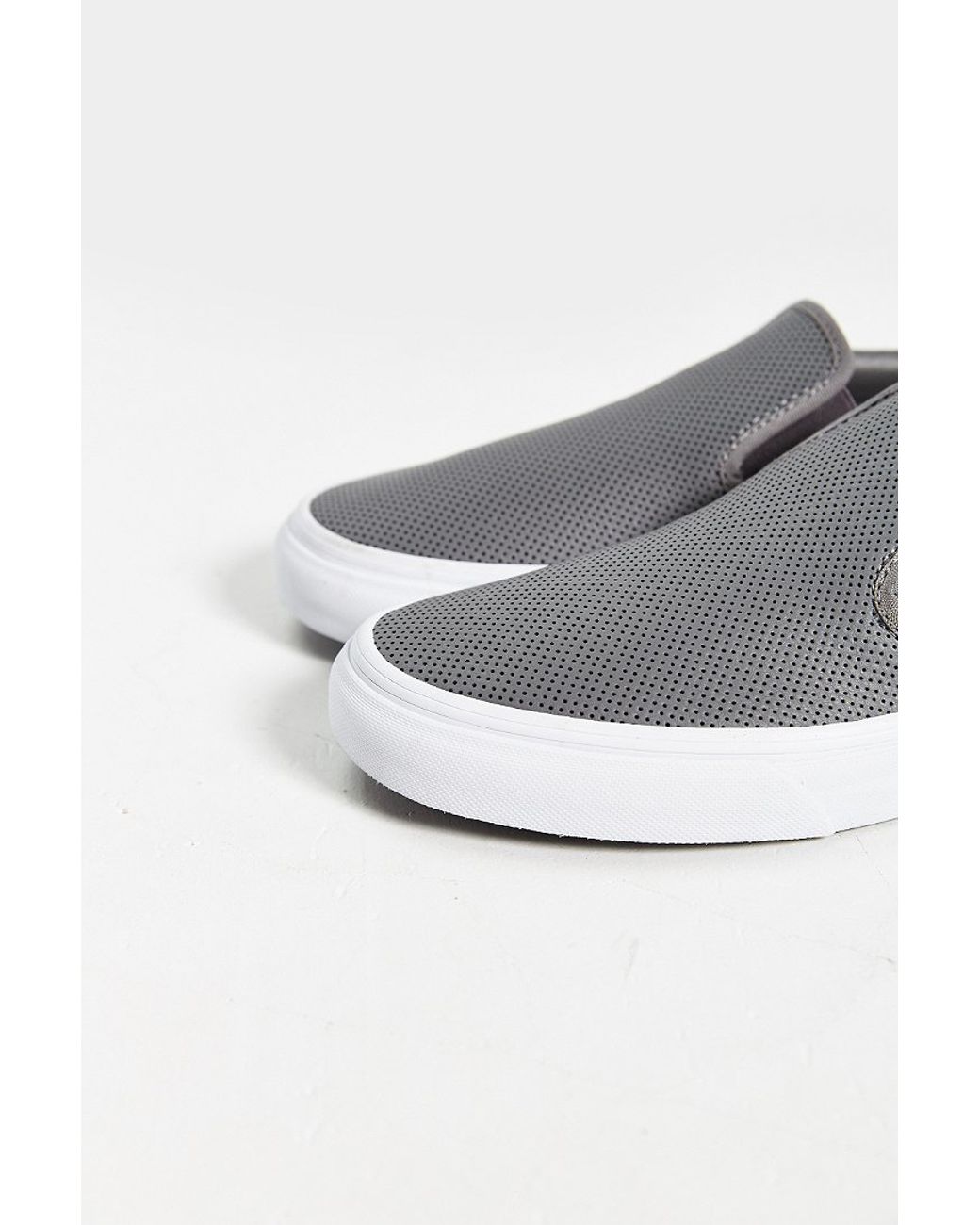 Vans Leather Slip on Men s Sneaker in Gray for Men Lyst