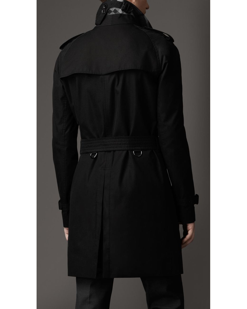 Burberry Midlength Cotton Gabardine Raglan Trench Coat in Black for Men ...