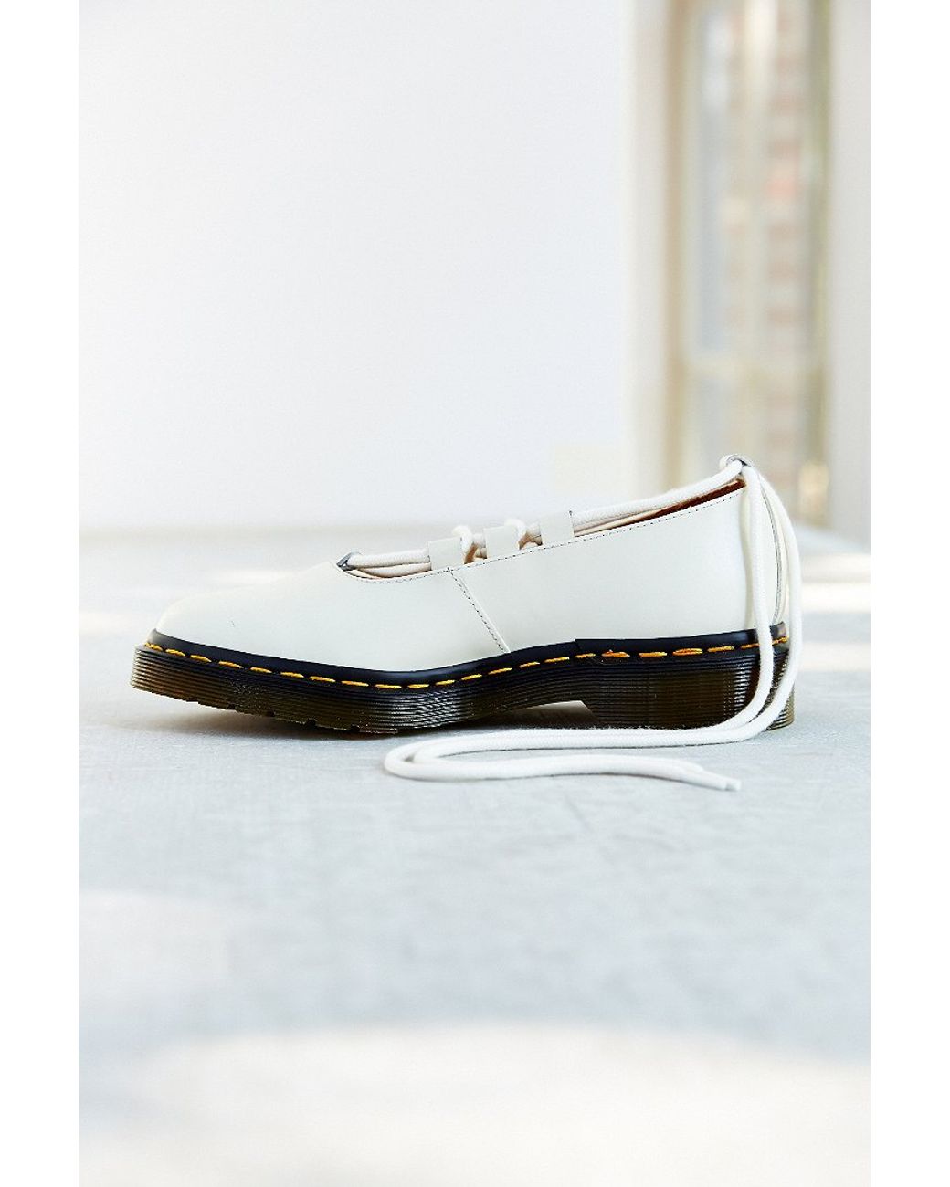 Dr. Martens Elphie Lace-Up Ballet Shoe in White | Lyst