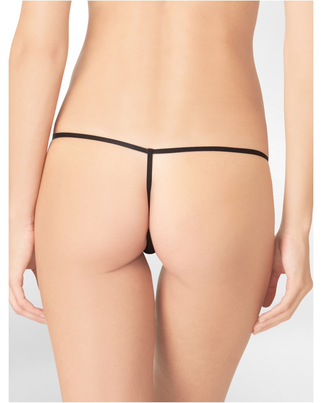 Calvin Klein Underwear Sleek String Thong in Black | Lyst