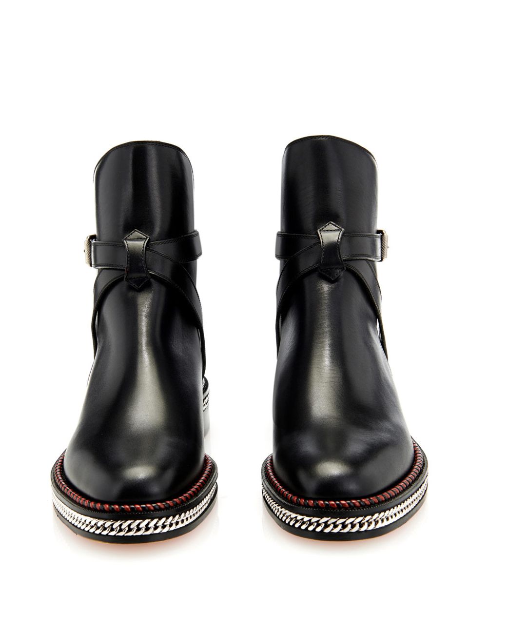 Christian Louboutin Chain Leather Chelsea Boots in Black Lyst