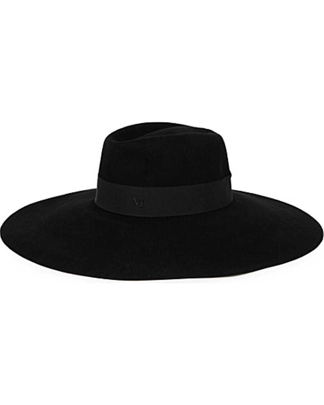 Maison Michel Fara Wide-brimmed Felt Fedora Hat in Black | Lyst