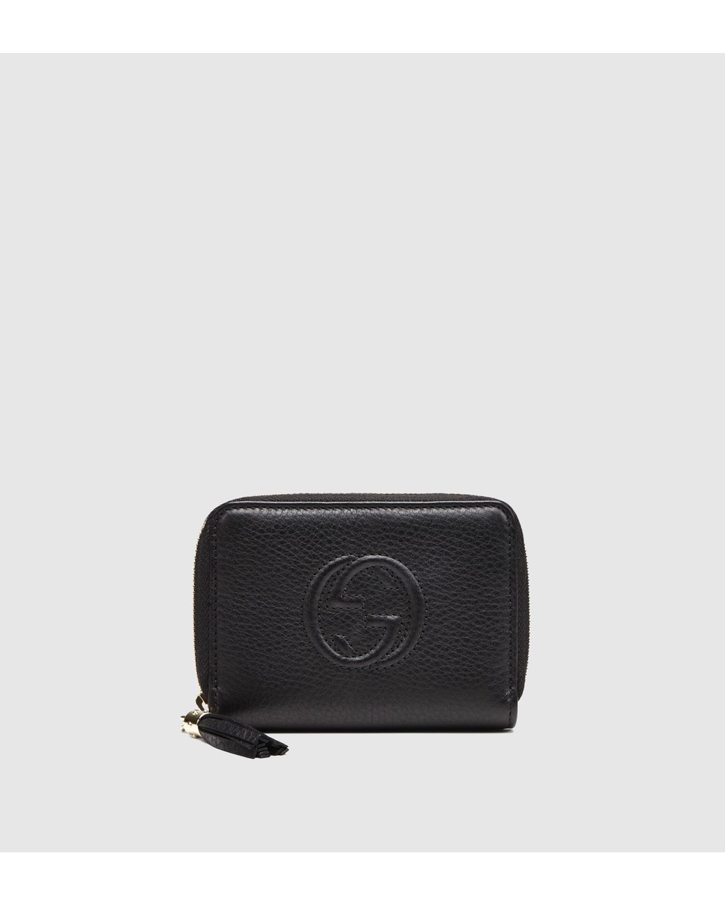 Gucci Soho Leather Zip-around Disco Wallet in Black | Lyst