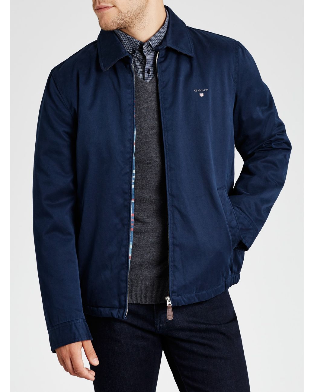 GANT Harrington Windcheater Jacket in Blue for Men | Lyst UK
