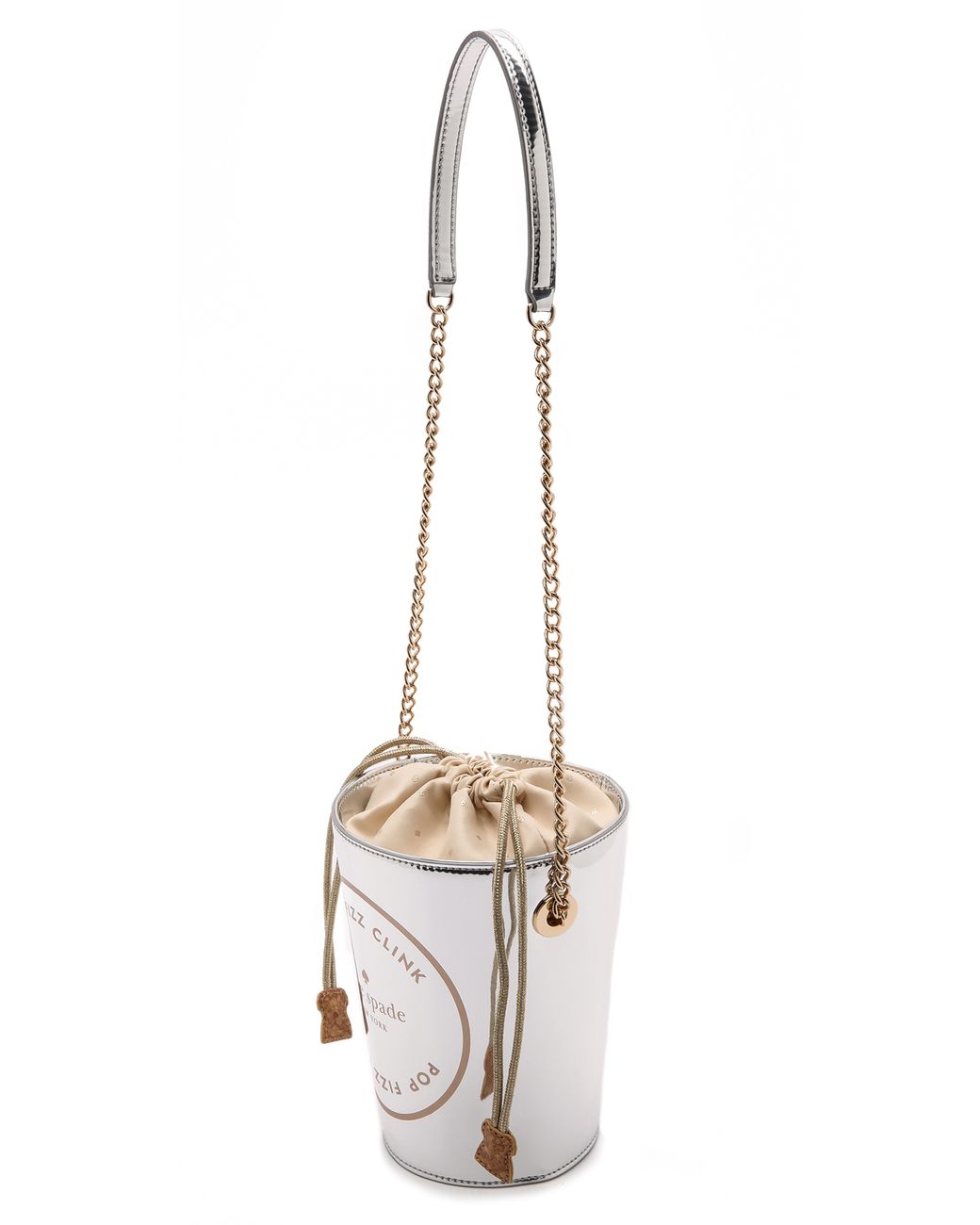 Kate Spade Place Your Bets Champagne Bucket Tote Silver in Metallic Lyst