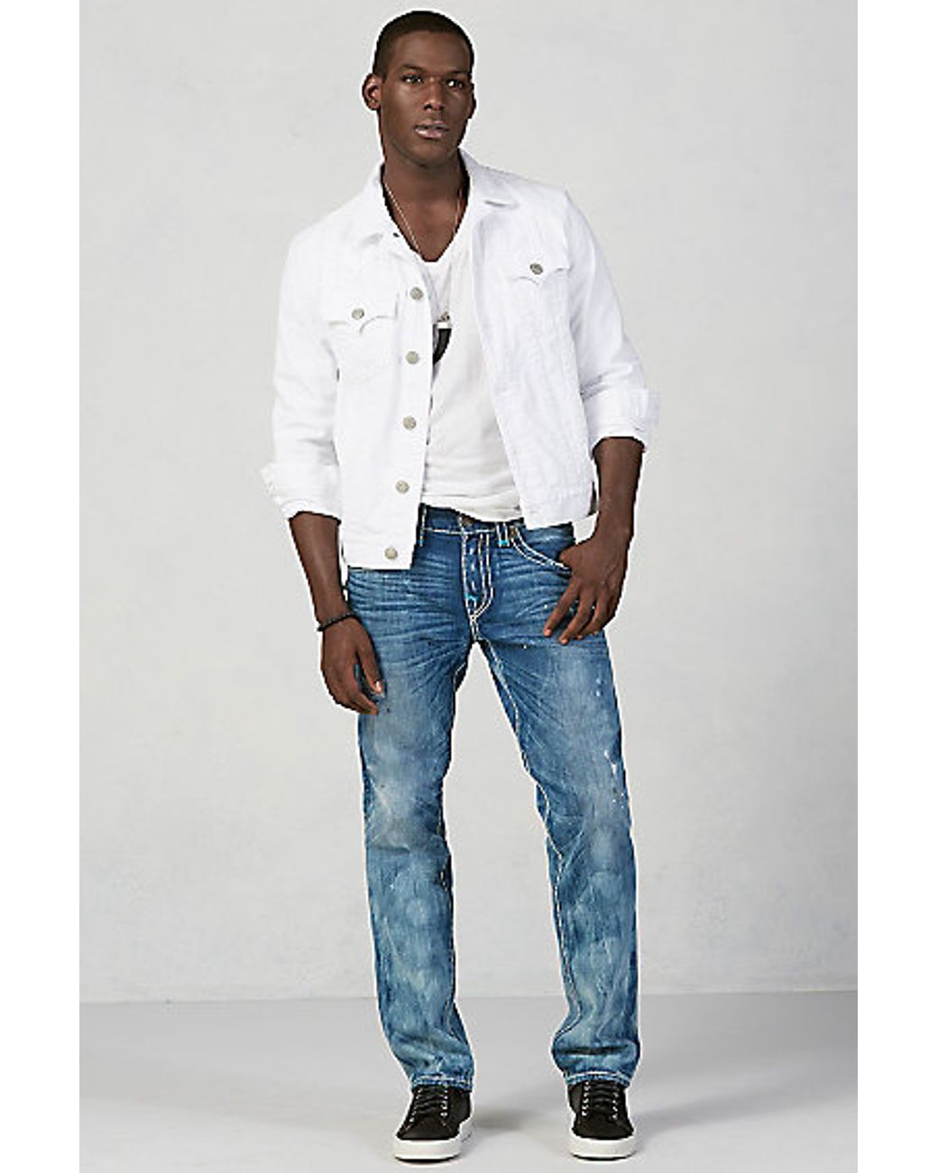 True religion white jean jacket cheap