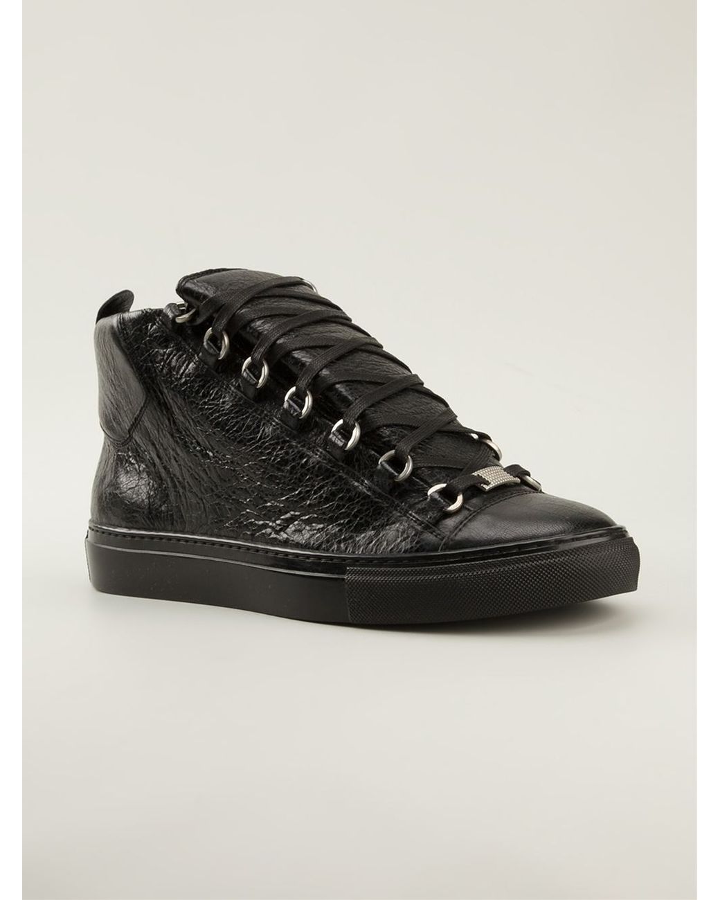 Balenciaga Arena High Top Leather Trainers in Black for Men Lyst UK
