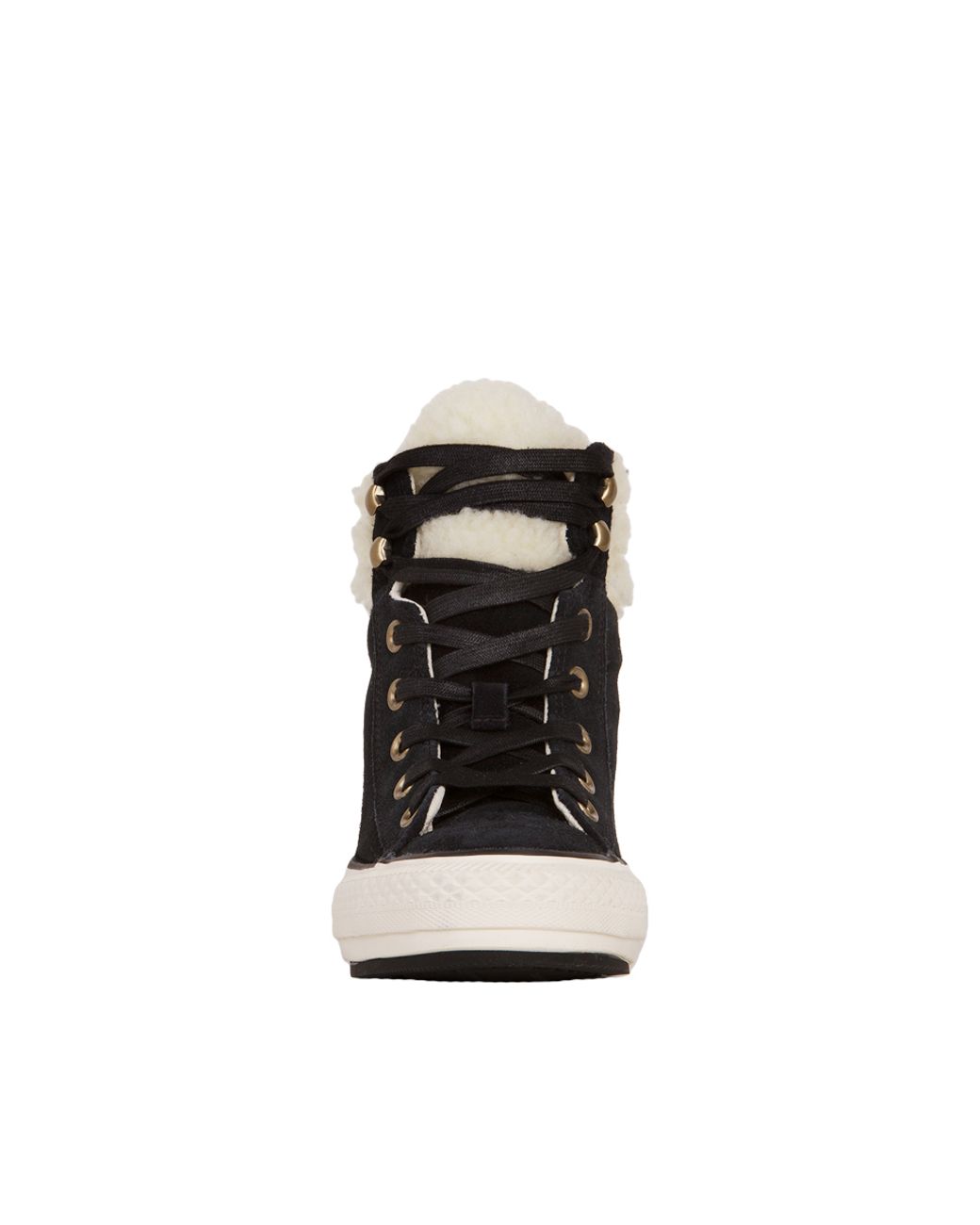 converse faux shearling platform sneaker