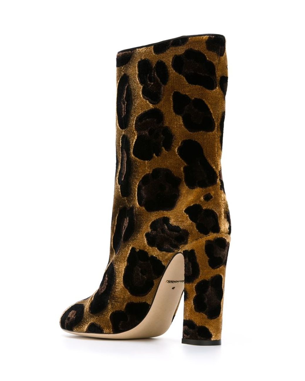 Dolce & Gabbana Leopard Print Boots in Brown