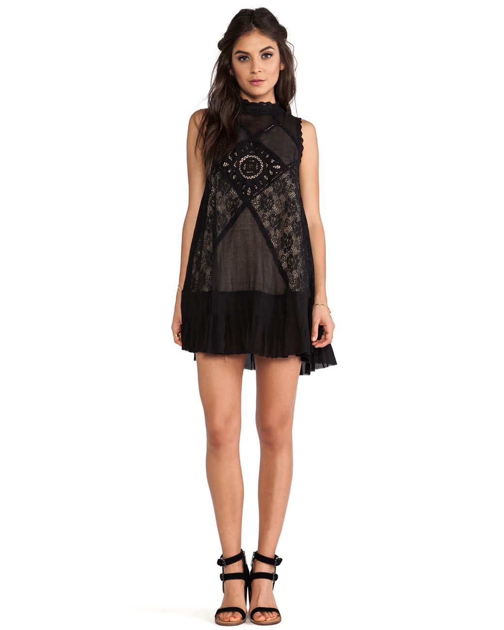 knee length dresses for ladies Free People Lace Mini Dress  Closet Club