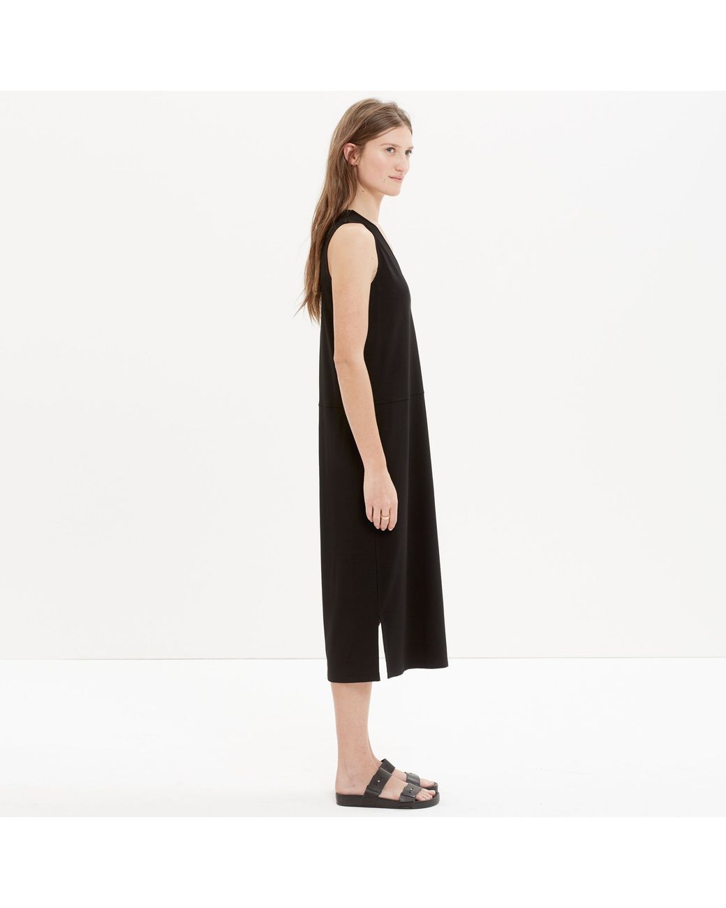 Black v neck tank dress hotsell