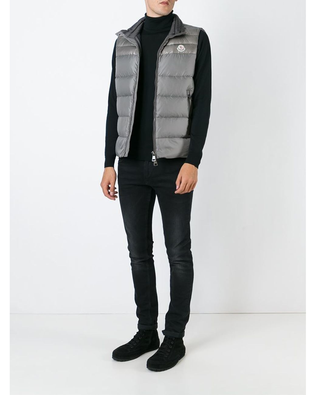 grey moncler body warmer