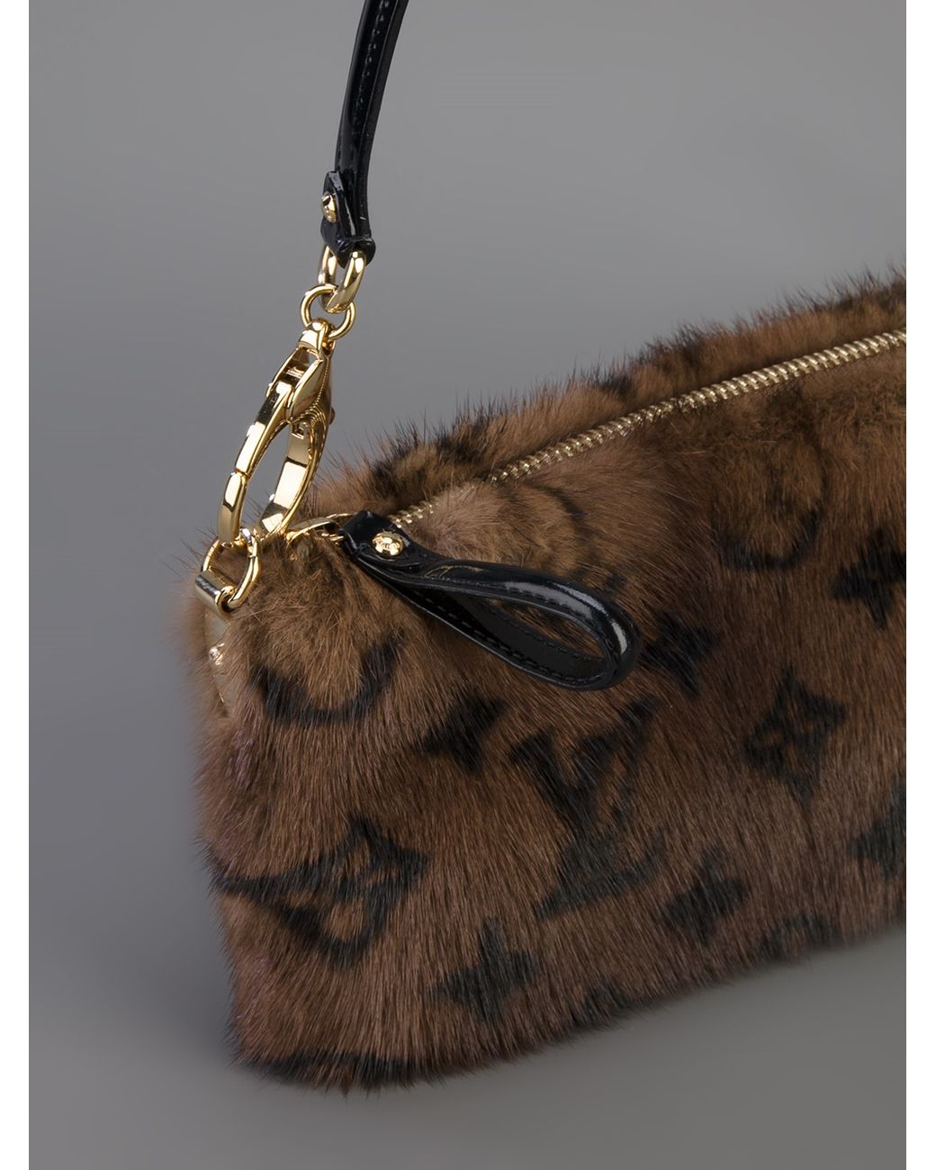Louis Vuitton Mink Fur Shoulder Bag in Brown