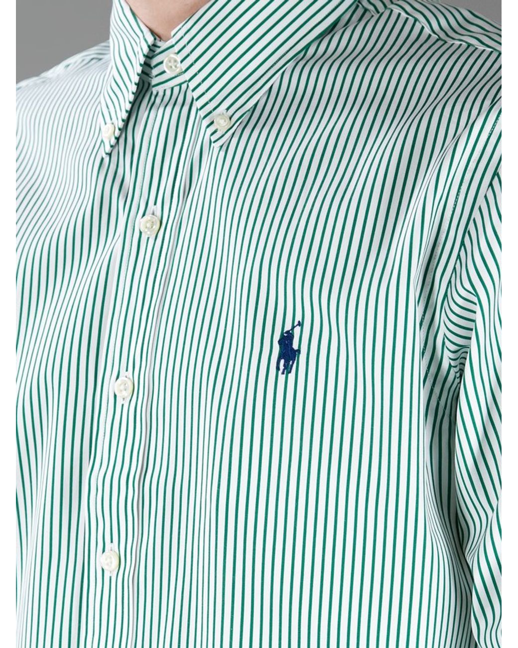 Polo Ralph Lauren Striped Shirt in Green for Men | Lyst